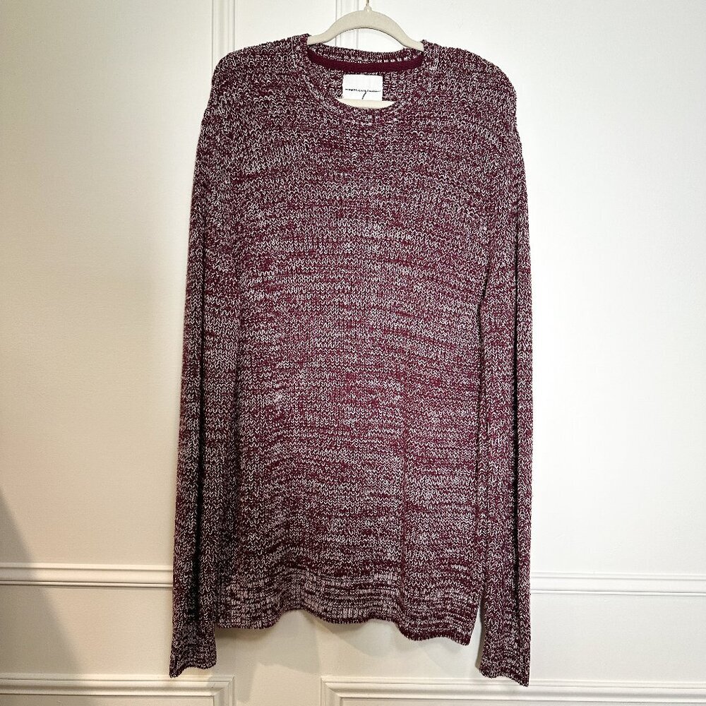 American Eagle Burgundy Crew Neck Big & Tall Mens Heavy Sweater - Medium Tall MT